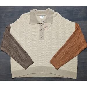 NWT BIBI Men's Size Large Collared Sweater CLASSIC STYLE